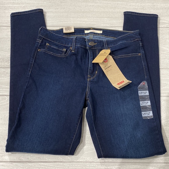 Levi’s 711 Skinny Mid Rise Slim Jeans Size 4 Medium - Picture 3 of 7